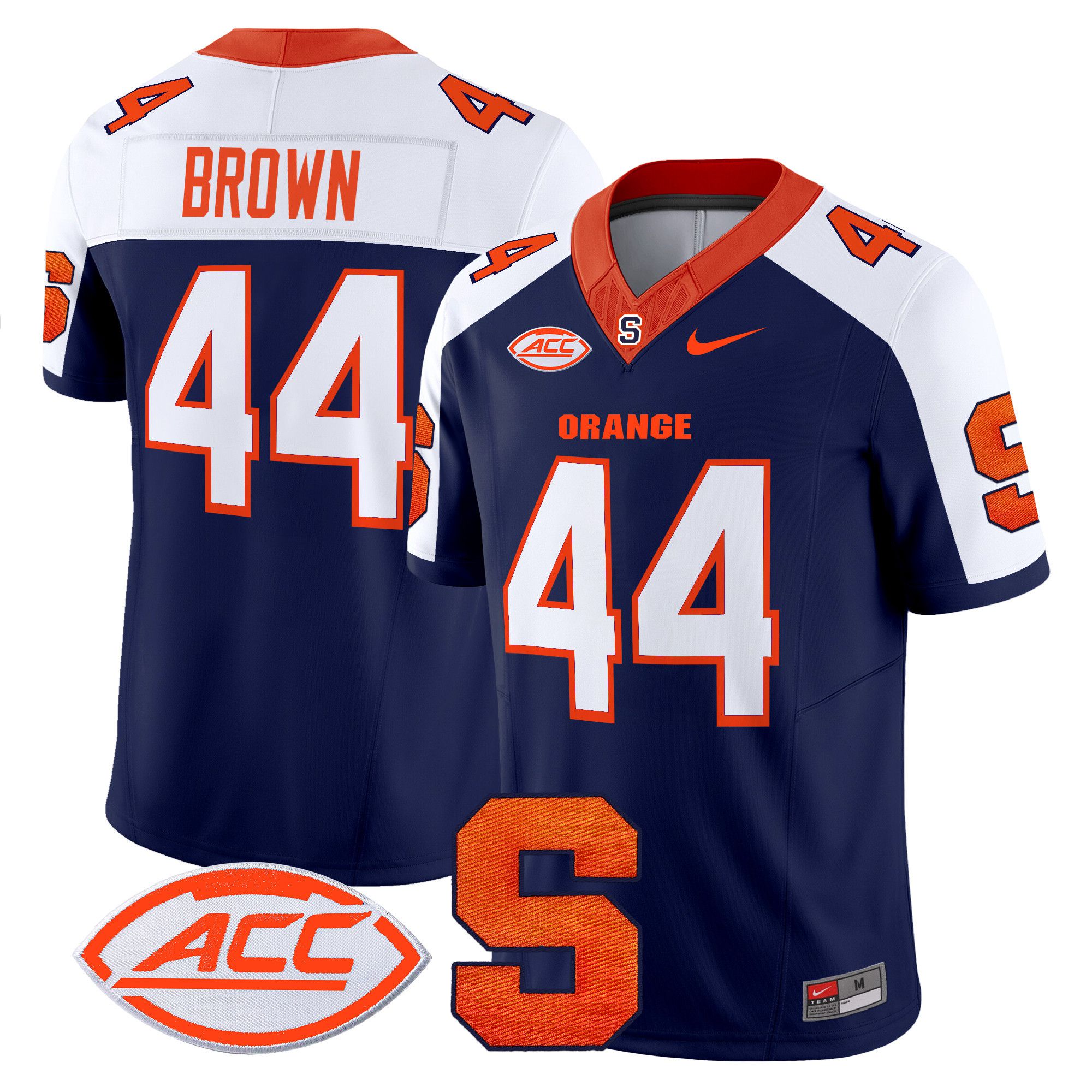 Men Syracuse Orange #44 Brown Blue Nike 2024 Vapor Limited NCAA Jersey